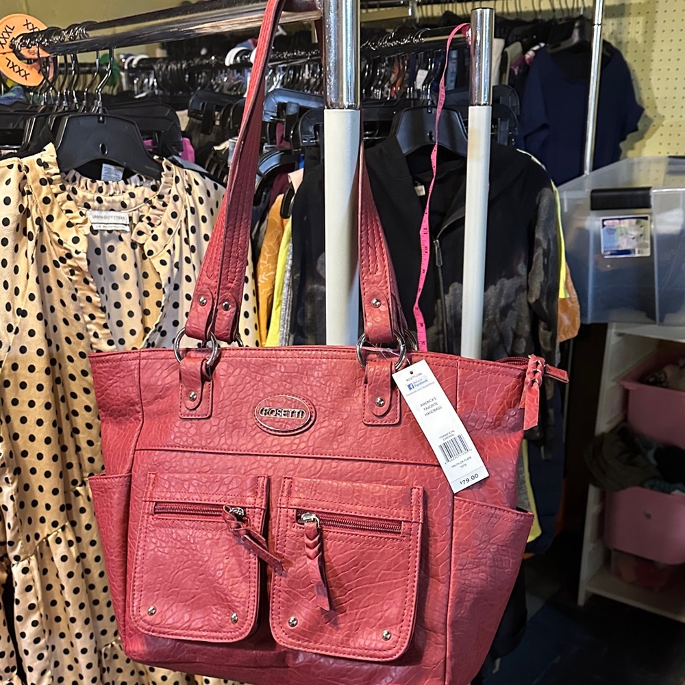 Rosetti Pink Faux-Leather Zip & Pocket Tote